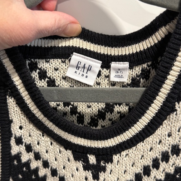 GAP Kids Black and Cream Knit Sweater Dress EUC - Picture 2 of 5
